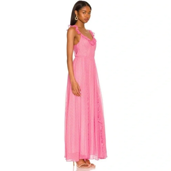 LoveShackFancy Junia Maxi Dress | Hot Pink Cherry | NEW | 2 - Picture 8 of 13